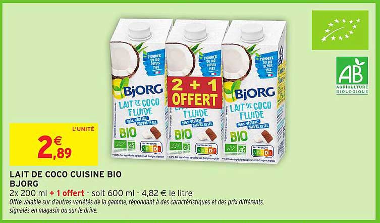 LAIT DE COCO CUISINE BIO BJORG