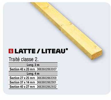 LATTE / LITEAU Traité classe 2