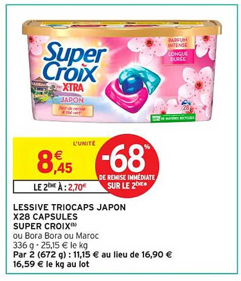 LESSIVE TRIOCAPS JAPON X28 CAPSULES SUPER CROIX