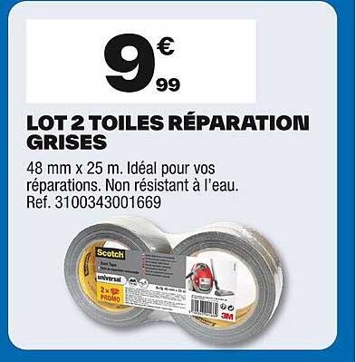 LOT 2 TOILES RÉPARATION GRISES