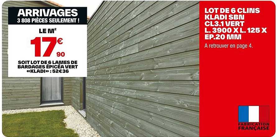 LOT DE 6 CLINS KLADI SBN CL3.1 VERT
