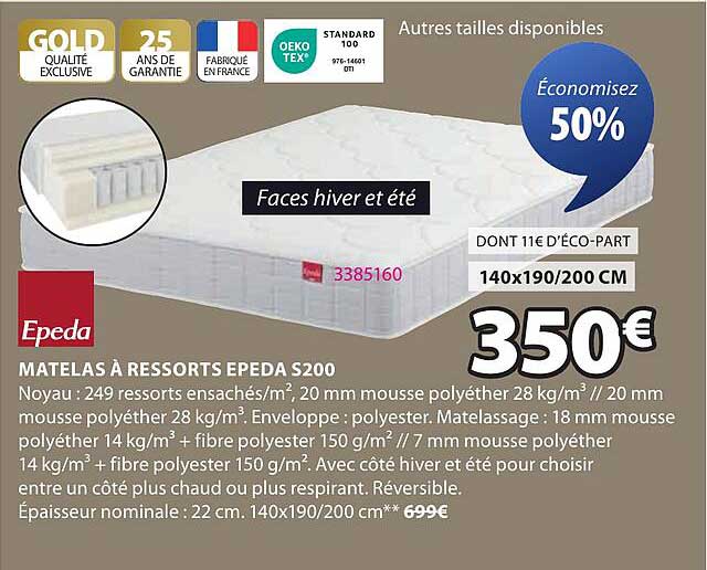 MATELAS À RESSORTS EPEDA S200
