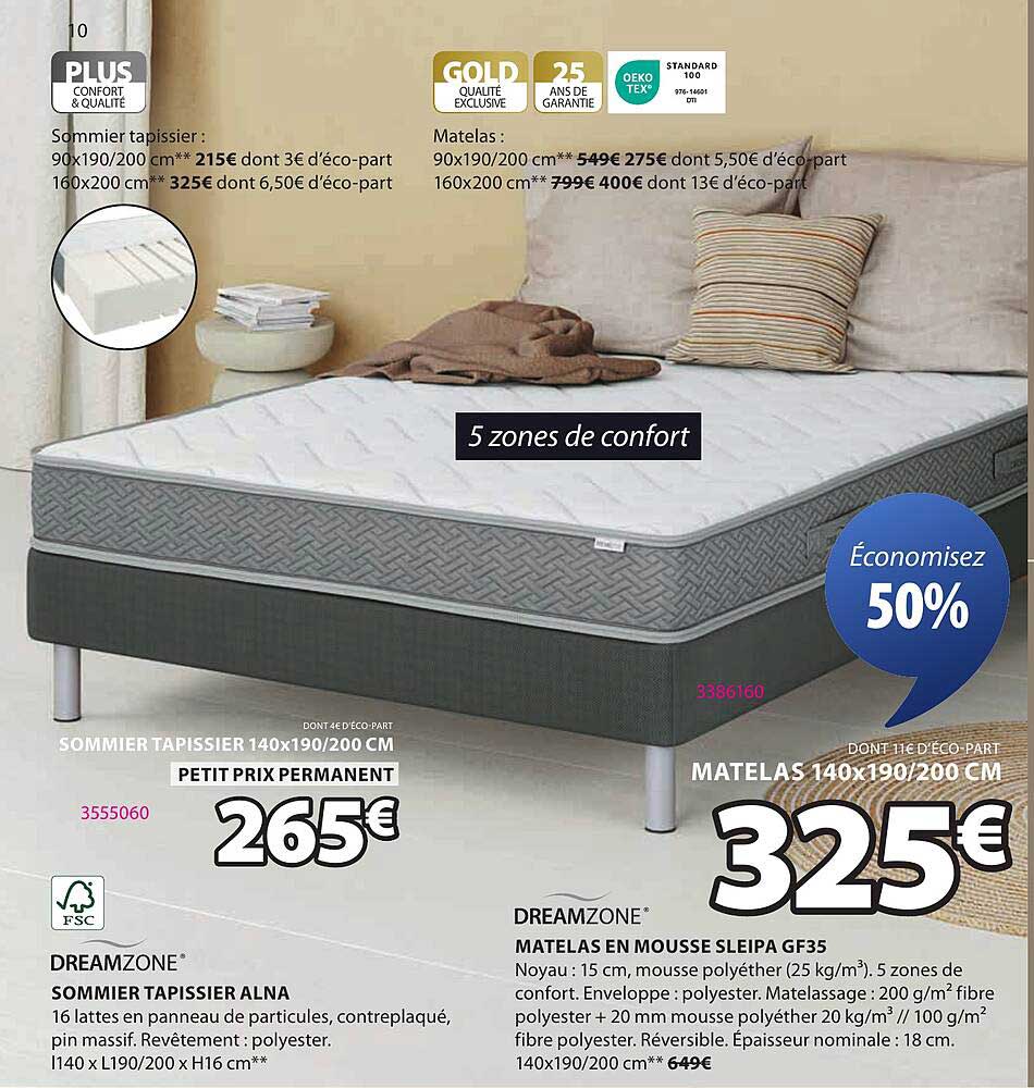 Matelas en mousse Sleipa GF35