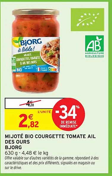 MIJOTÉ BIO COURGETTE TOMATE AIL DES OURS BJORG