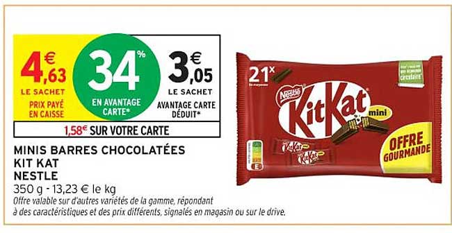 MINIS BARRES CHOCOLATÉES KIT KAT