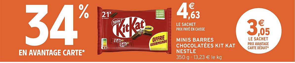 MINIS BARRES CHOCOLATÉES KIT KAT NESTLÉ