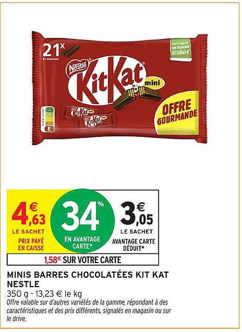 MINIS BARRES CHOCOLATÉES KIT KAT NESTLÉ