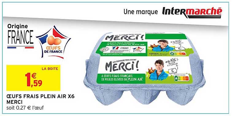 ŒUFS FRAIS PLEIN AIR X6 MERCI