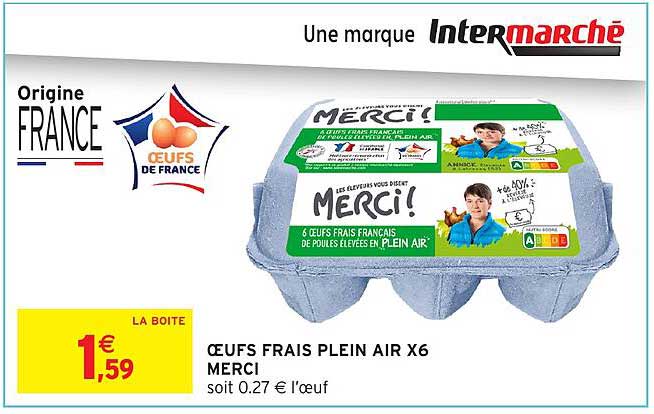 œufs frais plein air x6 merci