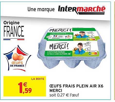 ŒUFS FRAIS PLEIN AIR X6 MERCI