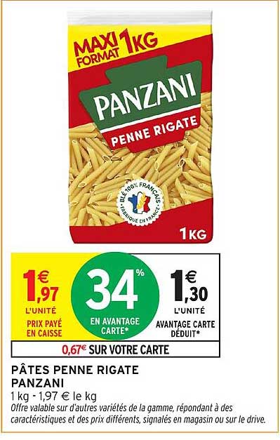 PÂTES PENNE RIGATE PANZANI