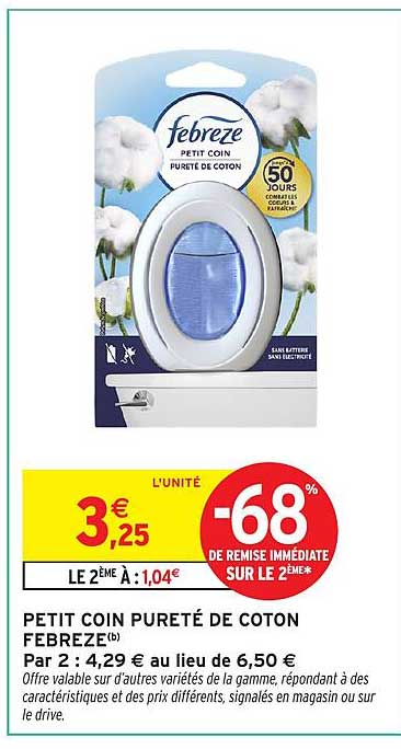 PETIT COIN PURÉE DE COTON FEBREZE