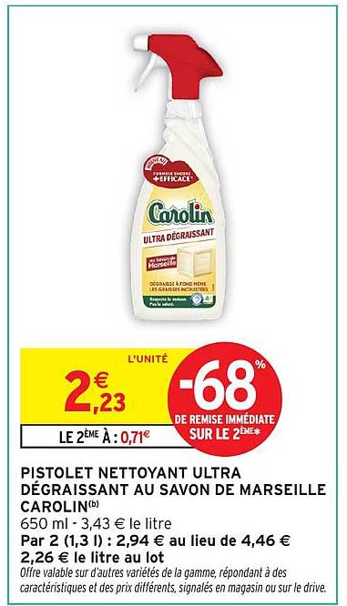 Pistolet Nettoyant Ultra Dégraissant au Savon de Marseille Carolin