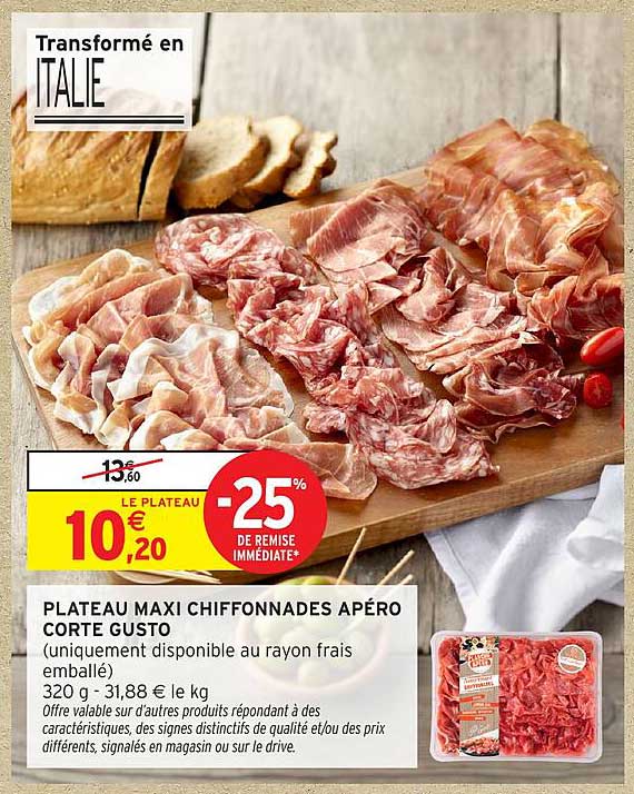 PLATEAU MAXI CHIFFONNADES APÉRO CORTE GUSTO