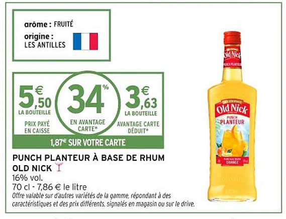 PUNCH PLANTEUR À BASE DE RHUM OLD NICK