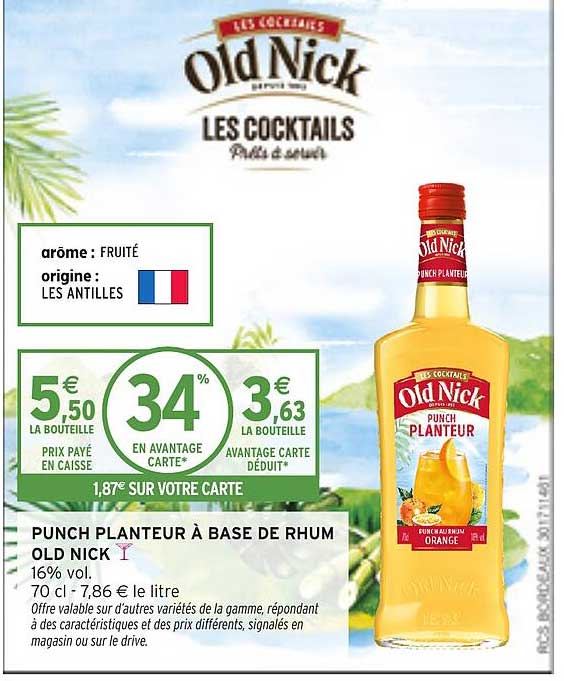 PUNCH PLANTEUR À BASE DE RHUM OLD NICK