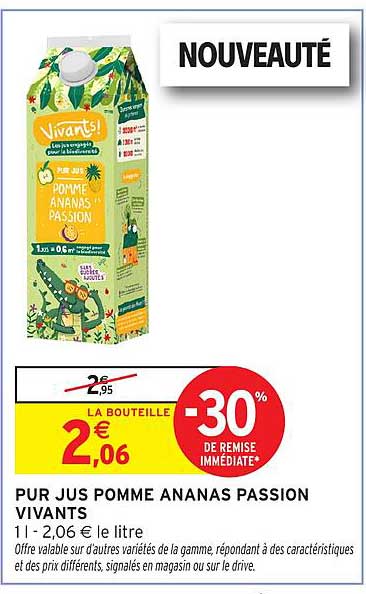 PUR JUS POMME ANANAS PASSION VIVANTS