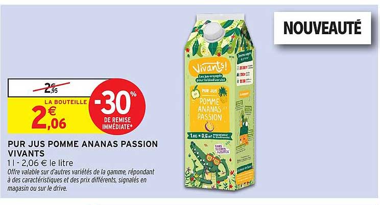 PUR JUS POMME ANANAS PASSION VIVANTS