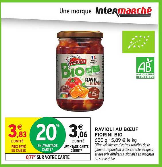 RAVIOLI AU BŒUF FIORINI BIO