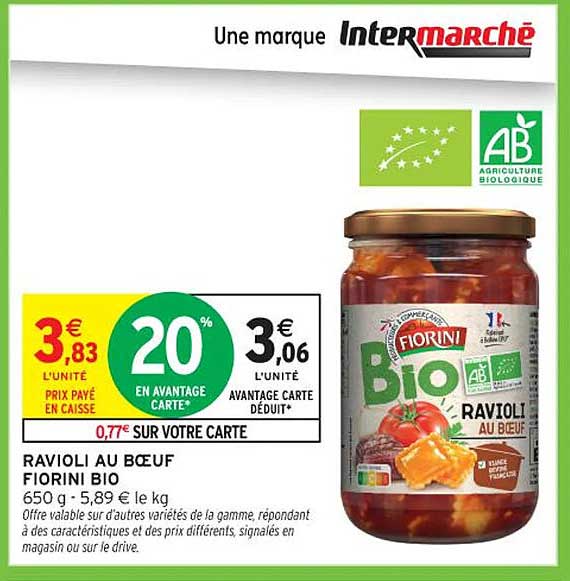 RAVIOLI AU BŒUF FIORINI BIO