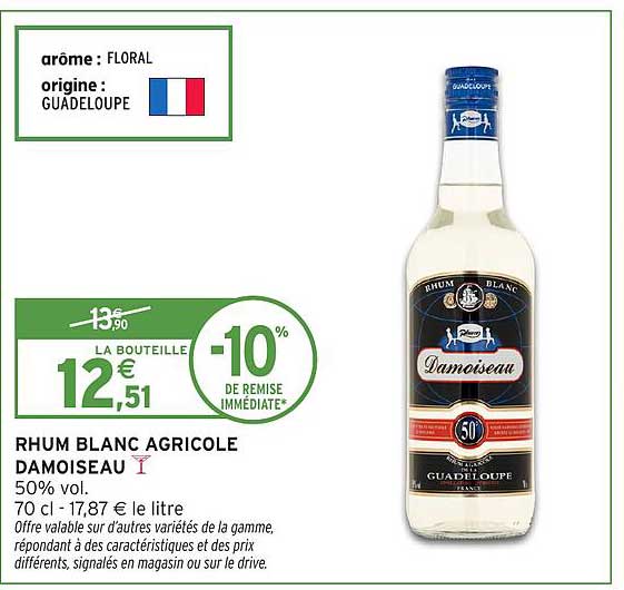RHUM BLANC AGRICOLE DAMOISEAU