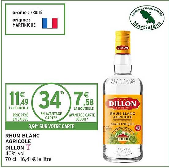 RHUM BLANC AGRICOLE DILLON