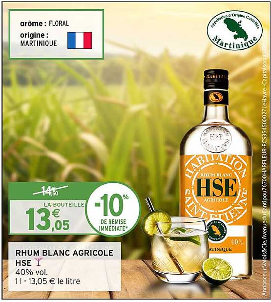 RHUM BLANC AGRICOLE HSE
