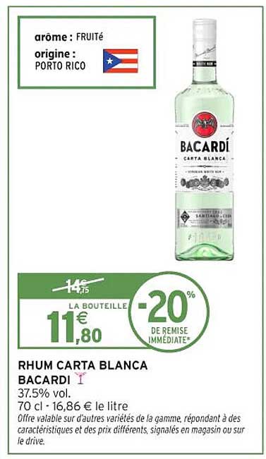 RHUM CARTA BLANCA BACARDI