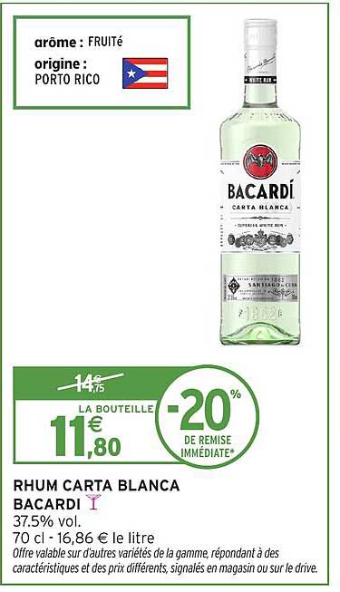 RHUM CARTA BLANCA BACARDI