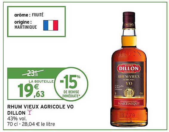 Rhum Vieux Agricole VO Dillon