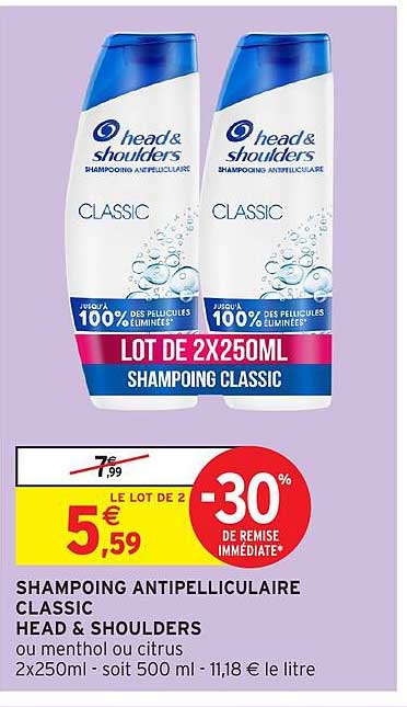 SHAMPOING ANTIPELLICULAIRE CLASSIC HEAD & SHOULDERS