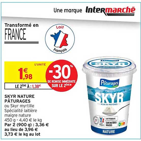 SKYR NATURE PÂTURAGES ou Skyr myrtille