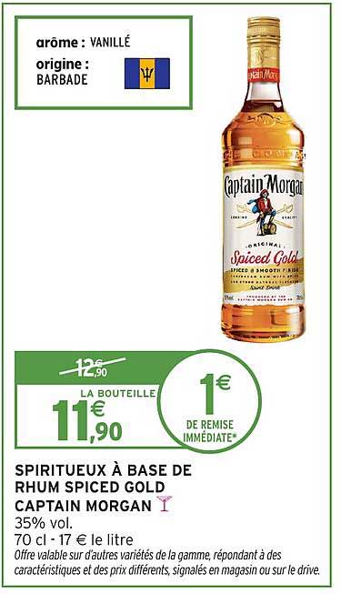 SPIRITUEUX À BASE DE RHUM SPICED GOLD CAPTAIN MORGAN