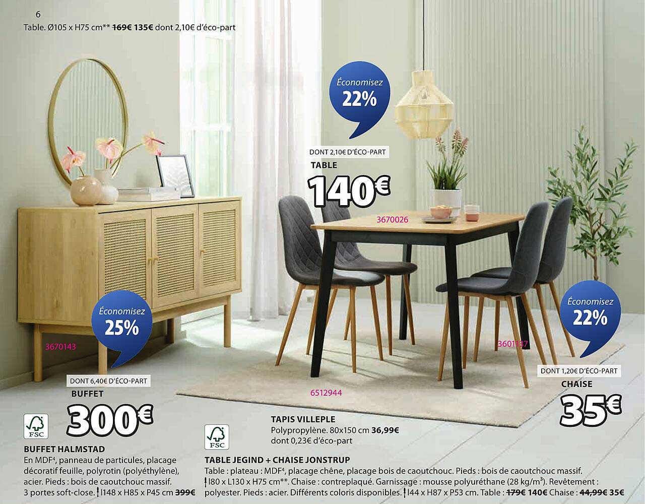 Table. Ø105 x H75 cm** 169€ 135€ dont 2,10€ d'éco-part