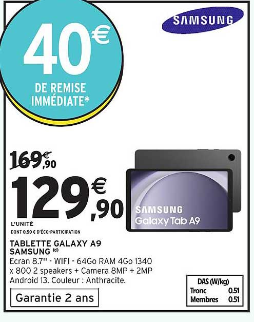 TABLETTE GALAXY A9 SAMSUNG