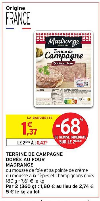 Terrine de Campagne Dorée au four Madrange