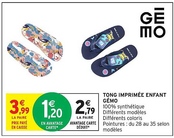 TONG IMPRIMÉE ENFANT GÉMO