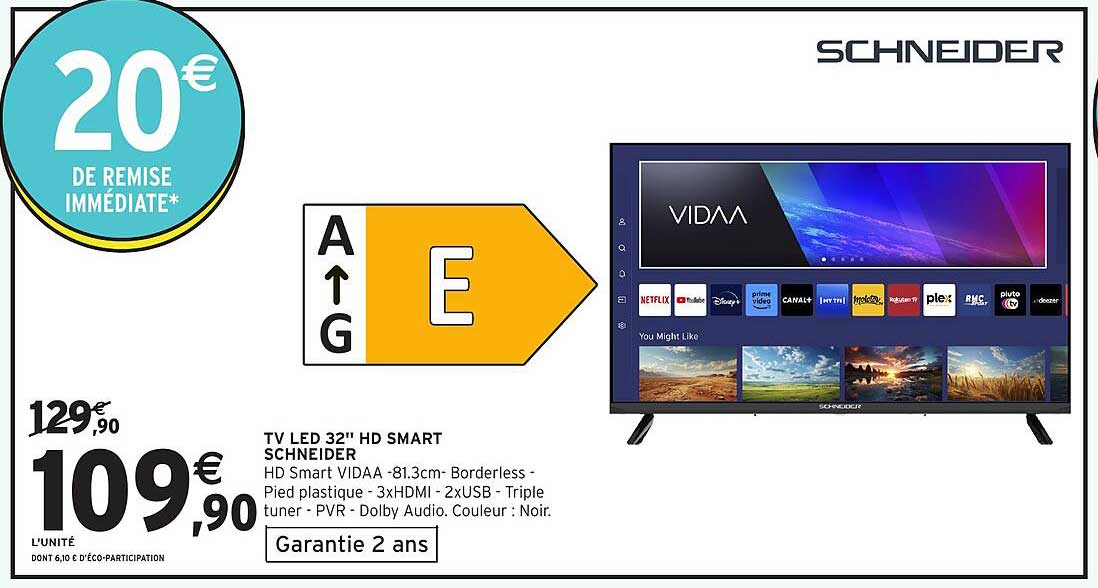 TV LED 32'' HD SMART SCHNEIDER