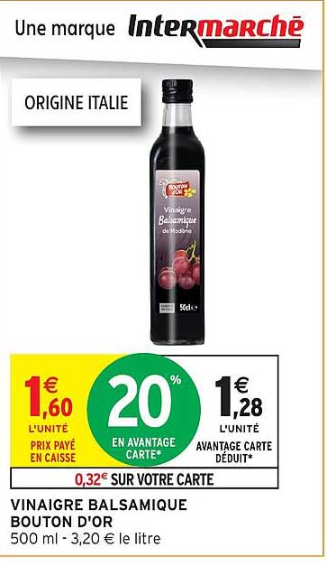 VINAIGRE BALSAMIQUE BOUTON D'OR