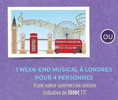 1 WEEK-END MUSICAL À LONDRES POUR 4 PERSONNES