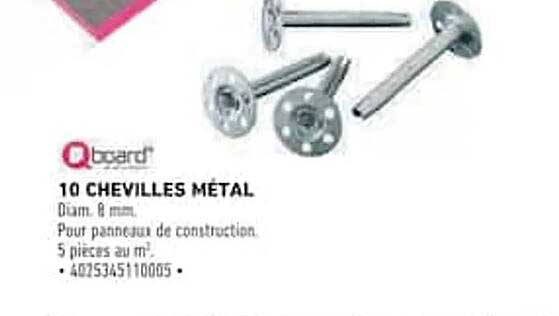 10 CHEVILLES MÉTAL