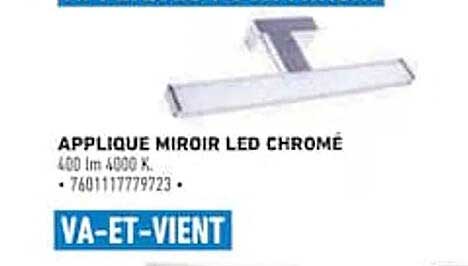 APPLIQUE MIROIR LED CHROMÉ