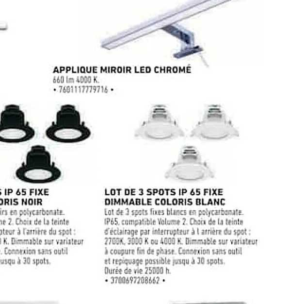 APPLIQUE MIROIR LED CHROMÉ