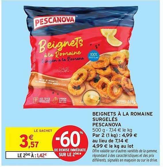 BEIGNETS À LA ROMAINE SURGELÉS PESCANOVA 500 g