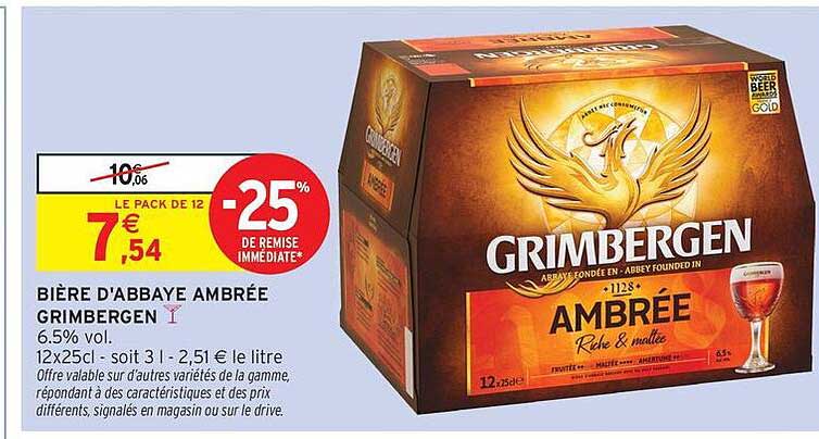 BIÈRE D'ABBAYE AMBRÉE GRIMBERGEN