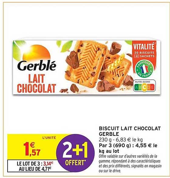 BISCUIT LAIT CHOCOLAT GERBLE 230 g