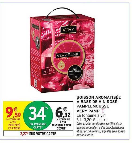 BOISSON AROMATISÉE À BASE DE VIN ROSÉ PAMPLEMOUSSE VERY PAMP’