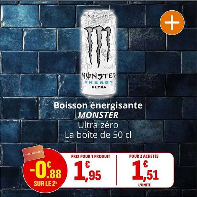 Boisson énergisante MONSTER Ultra zero La boîte de 50 cl