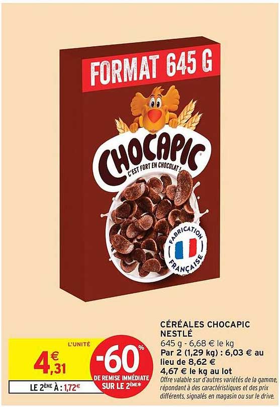 CÉRÉALES CHOCAPIC NESTLÉ