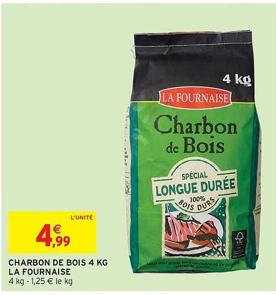 CHARBON DE BOIS 4 KG LA FOURNAISE